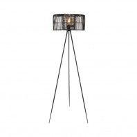 Mercator-Finley-Floor Lamp  Matt black double layer rattan shade 